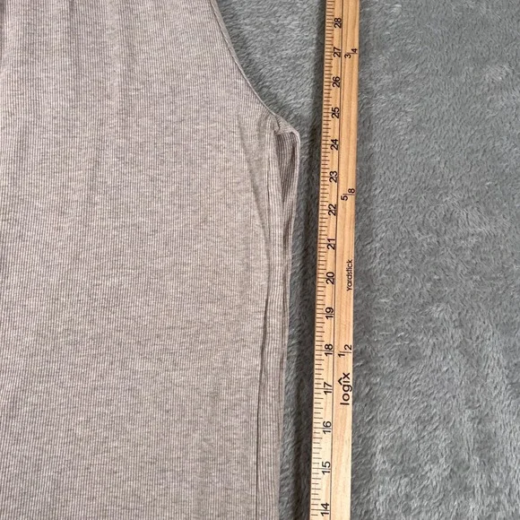 Fighting Eel FE BASICS Wide Leg Palazzo Pants Women's Small Beige Ribbed Lounge - Picture 6 of 9